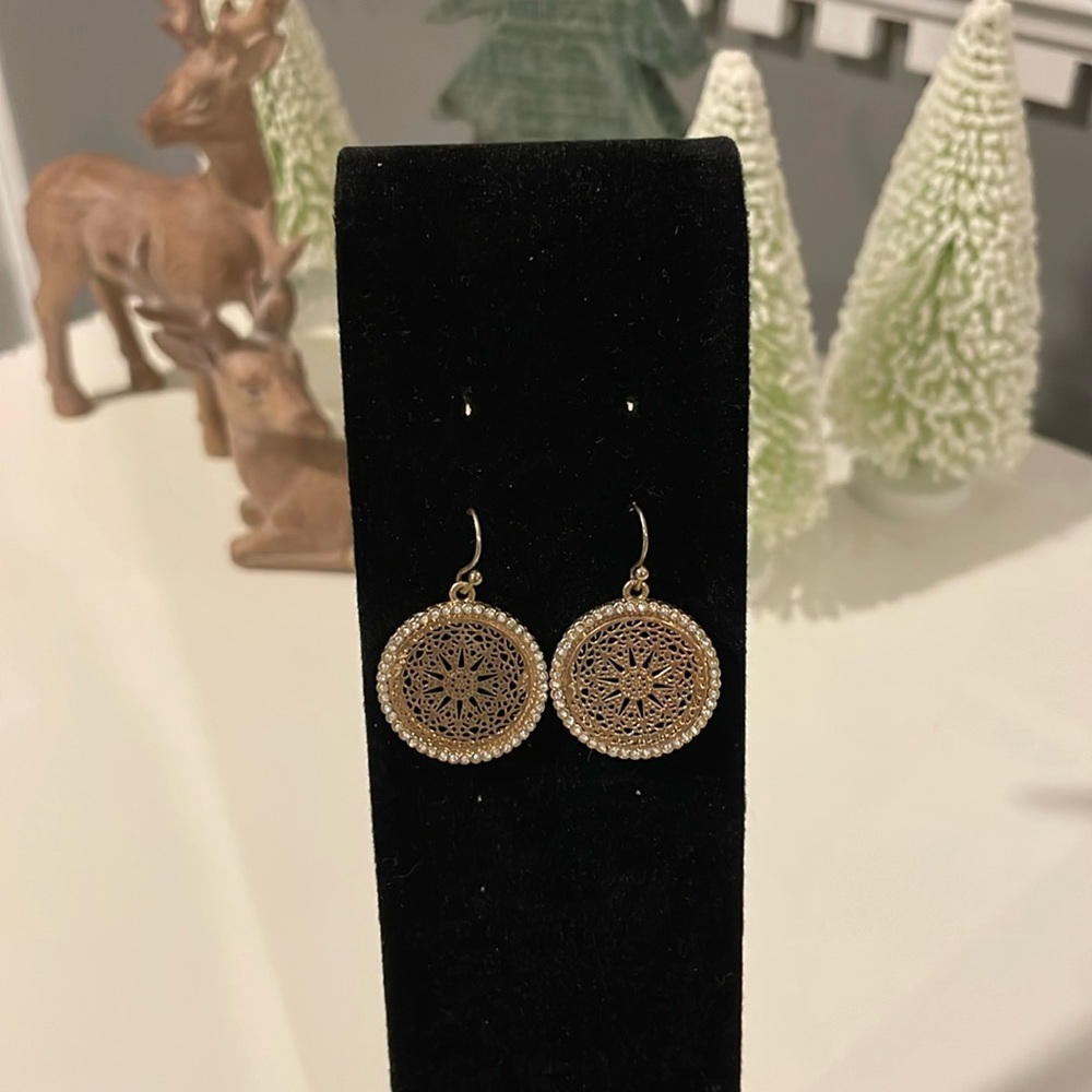 Gold coin earrings